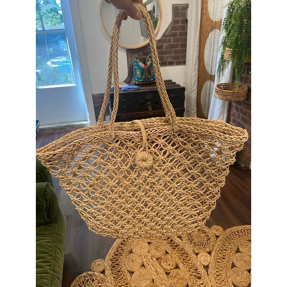 Woven Straw Large Basket Tote bag
